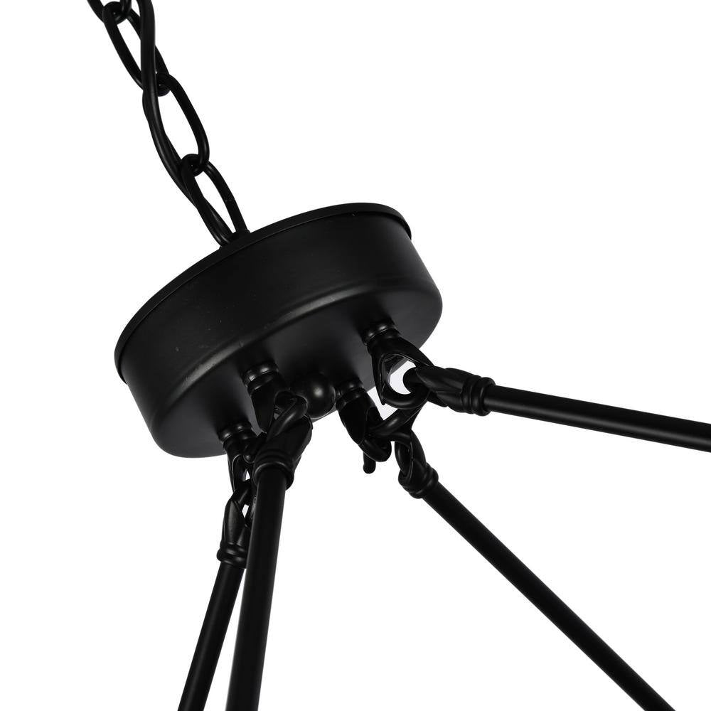 47.24 In. 36-Light round Black Wagon Wheel Chandelier Large Farmhouse 2-Tier Chandeliers