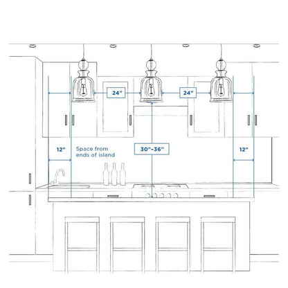 Briarwood Collection 5-Light Ceruse Black Farmhouse Linear Island Chandelier Light