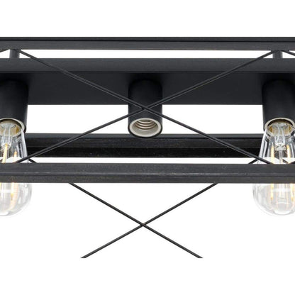 Briarwood Collection 5-Light Ceruse Black Farmhouse Linear Island Chandelier Light