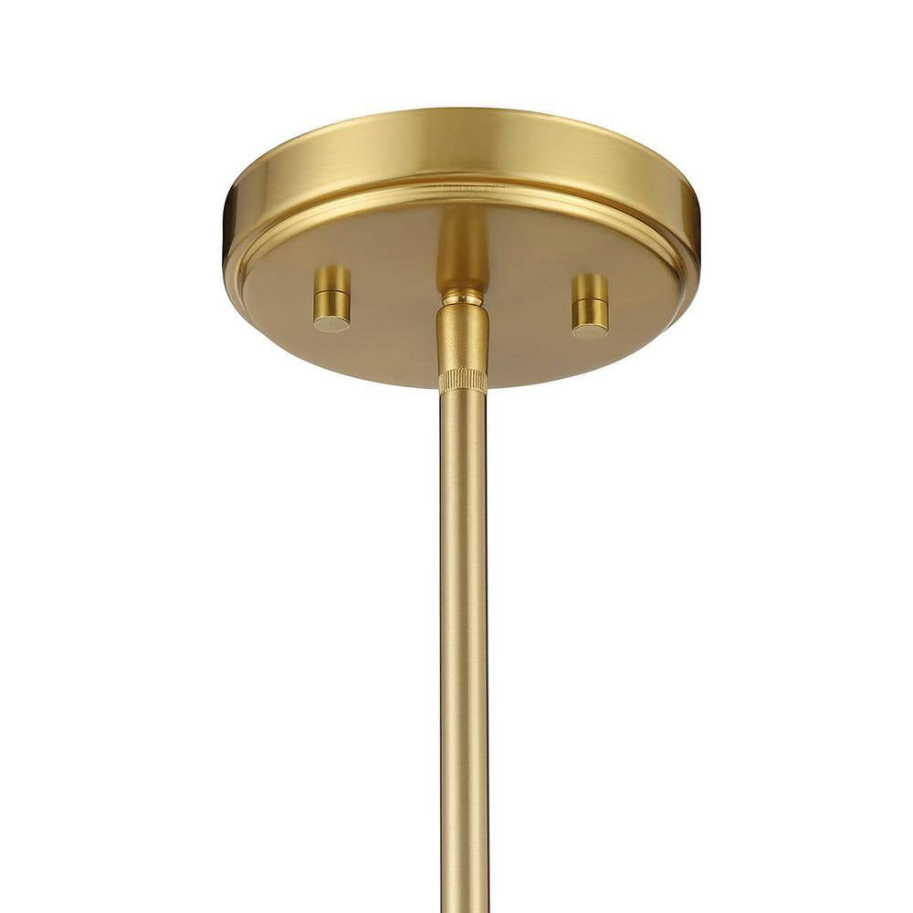 Meridian 26 In. W X 14 In. H 5-Light Natural Brass Bohemian Chandelier with Metal Shades