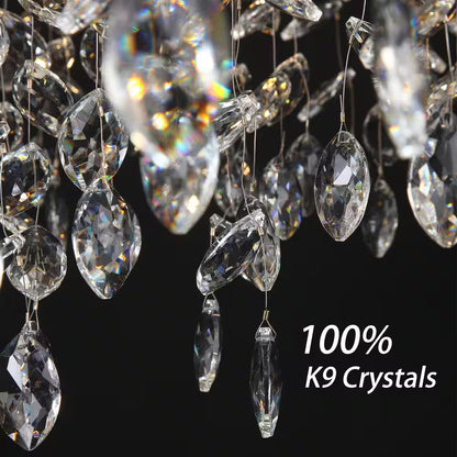 Modern Chandelier 118 In. 28-Light Crystal Gold Chandelier for Foyer, Living Room, Multiple Tiers Chandelier
