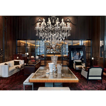 Candle Chandelier 49 In. 24-Lights Black Luxury Crystal Chandelier for Dinning Room, Living Room,Foyer,Bedroom,Staircase
