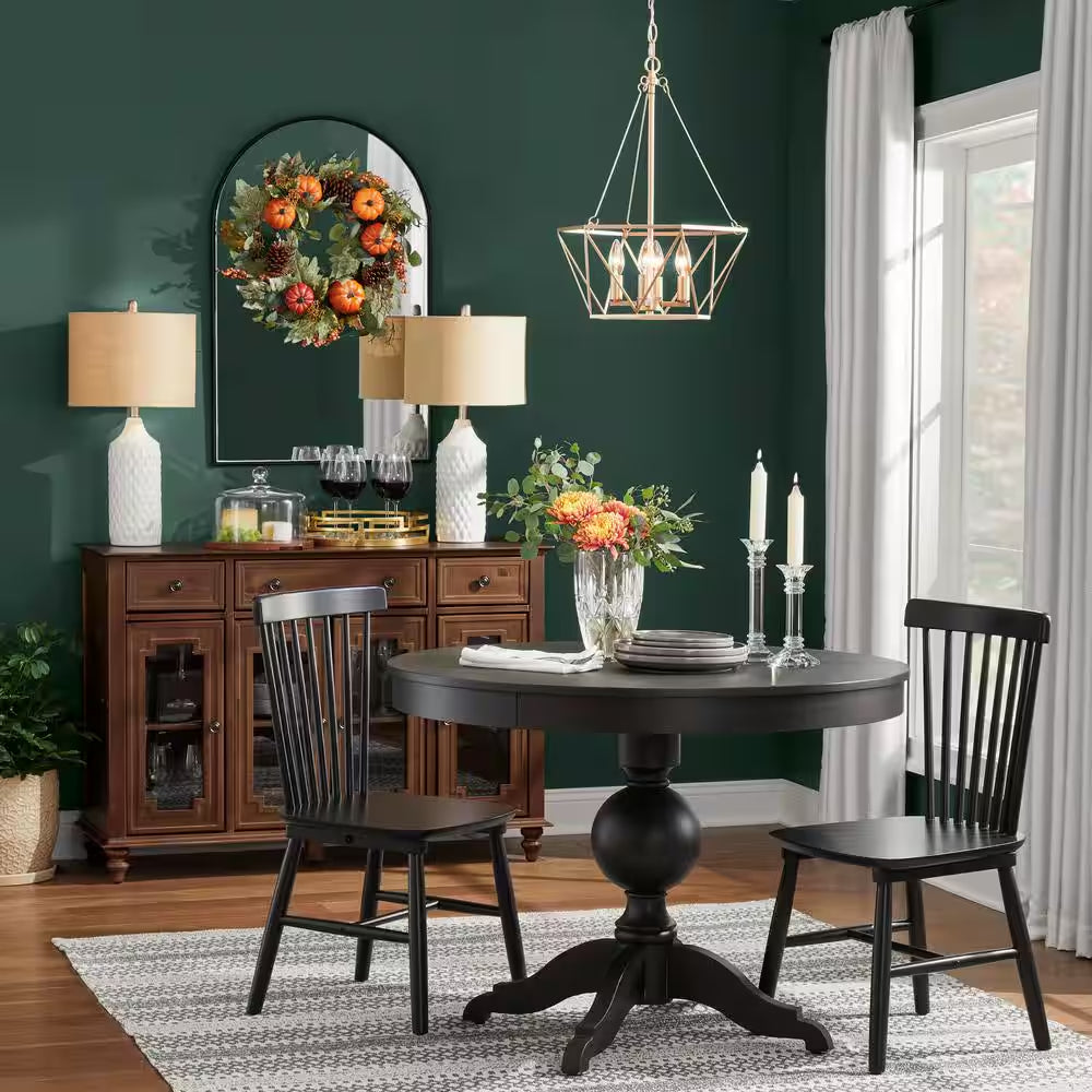 Modern Gold Dining Room Chandelier, 15.7 In. 4-Light Farmhouse Cage Bedroom Chandelier Pendant Light for Kitchen Island