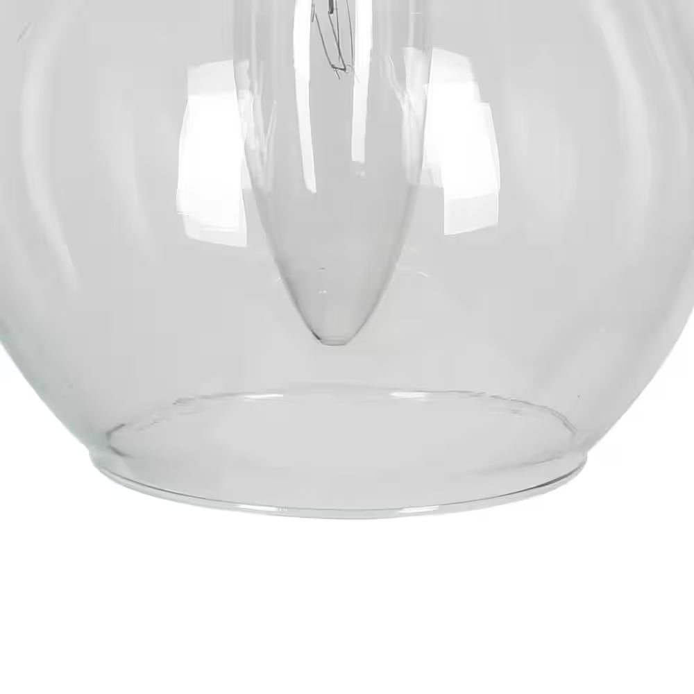 Transitional 3-Light Black and Plated Brass Cluster Chandelier with Clear Globe Glass Shade Foyer Hanging Pendant