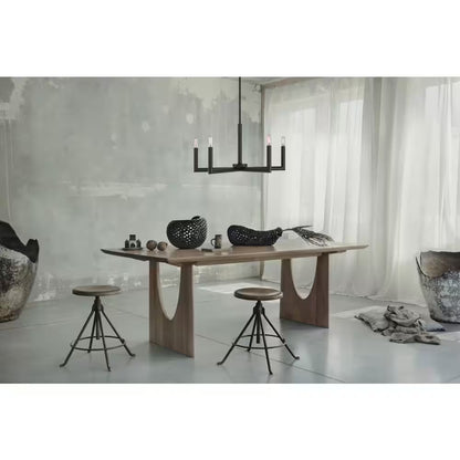 5-Light Matte Black Dimmable Contemporary Chandelier for Dining Room Kitchen Foyer