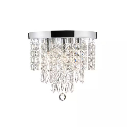 11 In. 5-Light Chrome Flush Mount Chandelier with K9 Crystals