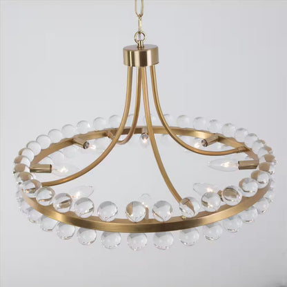 Jackson 8-Light Brass Unique Classic/Traditional Chandelier with Crystal Accents