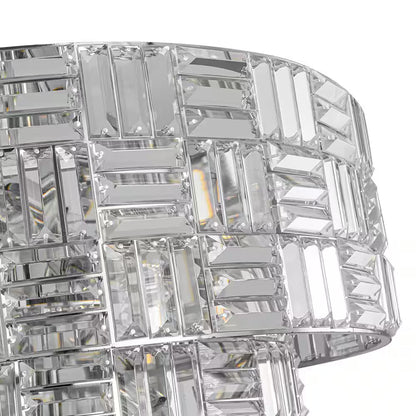 Luz 11-Light 3-Tier round Crystal Chandelier Chrome Finish round with Crystal for Living Room