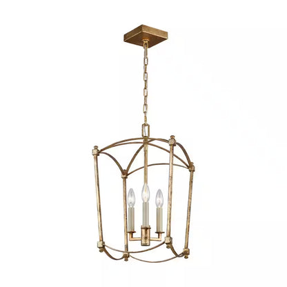 Estoril 3-Light Antique Guild Traditional Transitional Small Hanging Candlestick Chandelier