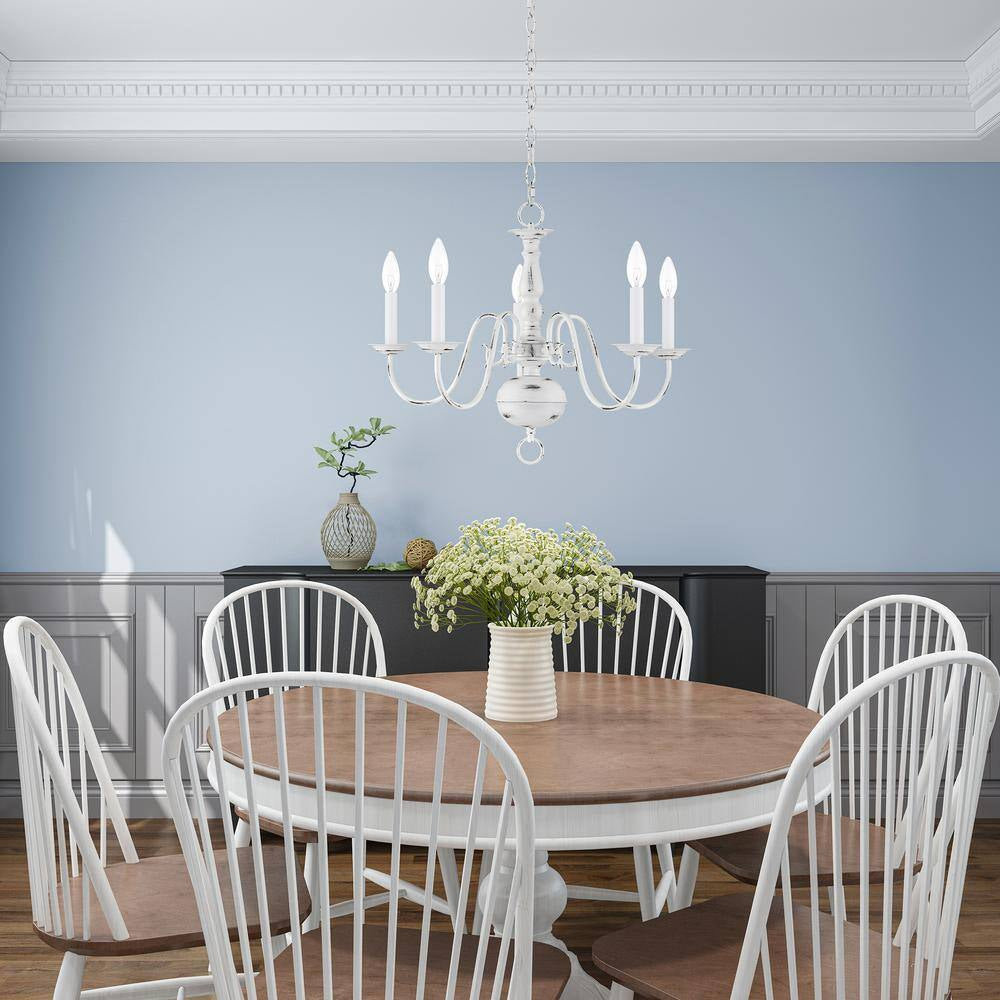 Yorkhaven 5-Light Antique White Chandelier