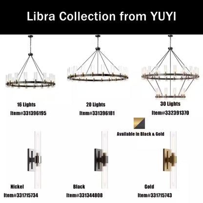 Modern Chandelier 60 In. 30-Light Gold Wagon Wheel Chandelier for Dinning Room, Foyer, Living Room, Staircase