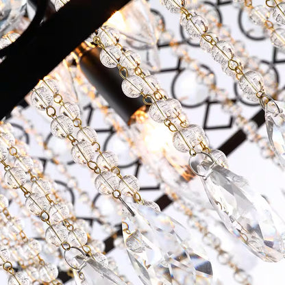 Indianapolis 5-Light Black Lantern Drum Chandelier with Crystal Accents