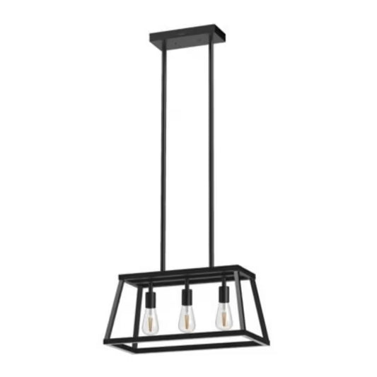 Katalyst 60-Watt 3-Light Matte Black Modern Adjustable CCT and 3-Light Modes Integrated LED Chandelier Light