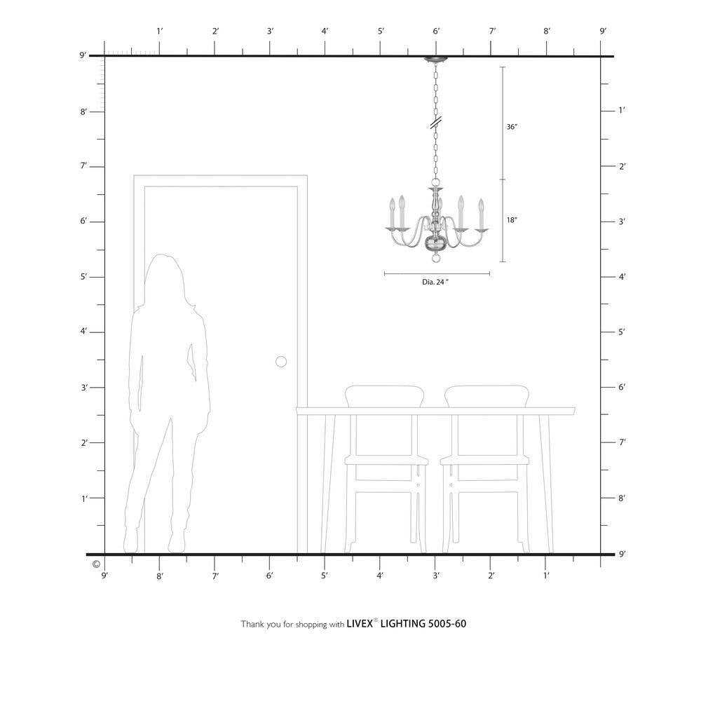 Yorkhaven 5-Light Antique White Chandelier