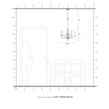 Yorkhaven 5-Light Antique White Chandelier