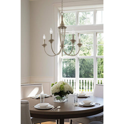 Lotus 60-Watt 5-Light Rustic Metal French Country Chandelier, No Bulb Included