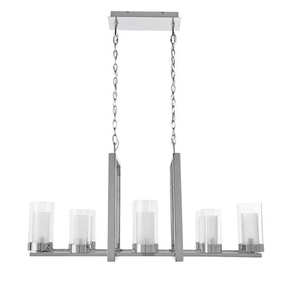 Samantha 60-Watt 8-Light LED Chrome Chandelier with Clear and Frosted Shades