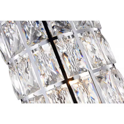 Orbit 3-Light Chrome Globe Orb Glam Chandelier with Crystal Lined Cylinder Shade