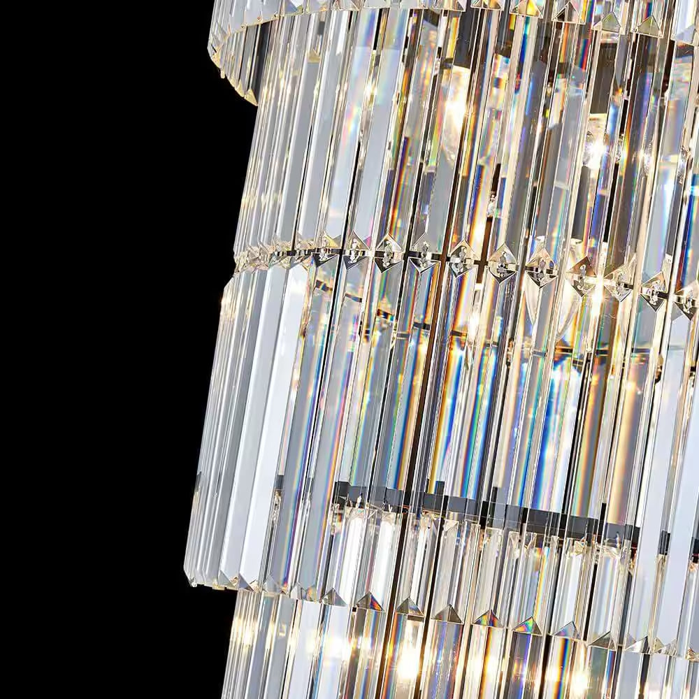 Modern Chandelier 125 In. 20-Light Gold Chandelier for Staircase, Foyer, Living Room,Crystal Chandelier for High Ceiling
