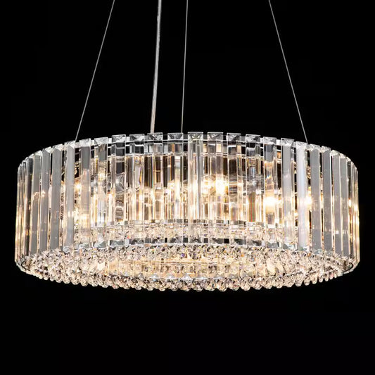 Orillia Contemporary 19.7 In. 6-Light Chrome Crystal Ring Chandelier