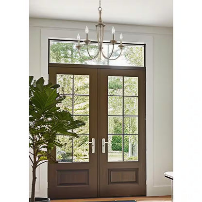 Lotus 60-Watt 5-Light Rustic Metal French Country Chandelier, No Bulb Included