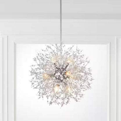 Garofano 9-Light Sputnik Modern Chrome Finish Globe Chandelier for Dining/Living Room, Bedroom, Foyer, Office