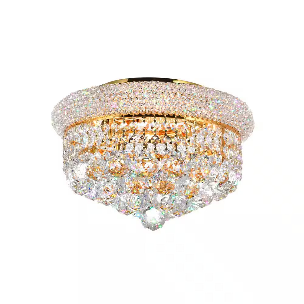 Empire 4 Light Flush Mount with Gold Finish