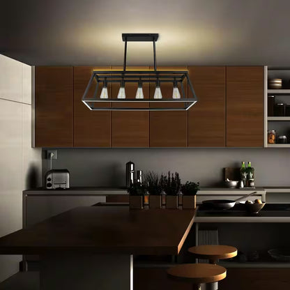 Katalyst 60-Watt 5-Light Matte Black Modern Adjustable CCT and 3-Light Modes Integrated LED Chandelier Light