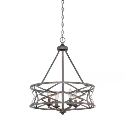 4-Light Vintage Antique Silver Chandelier