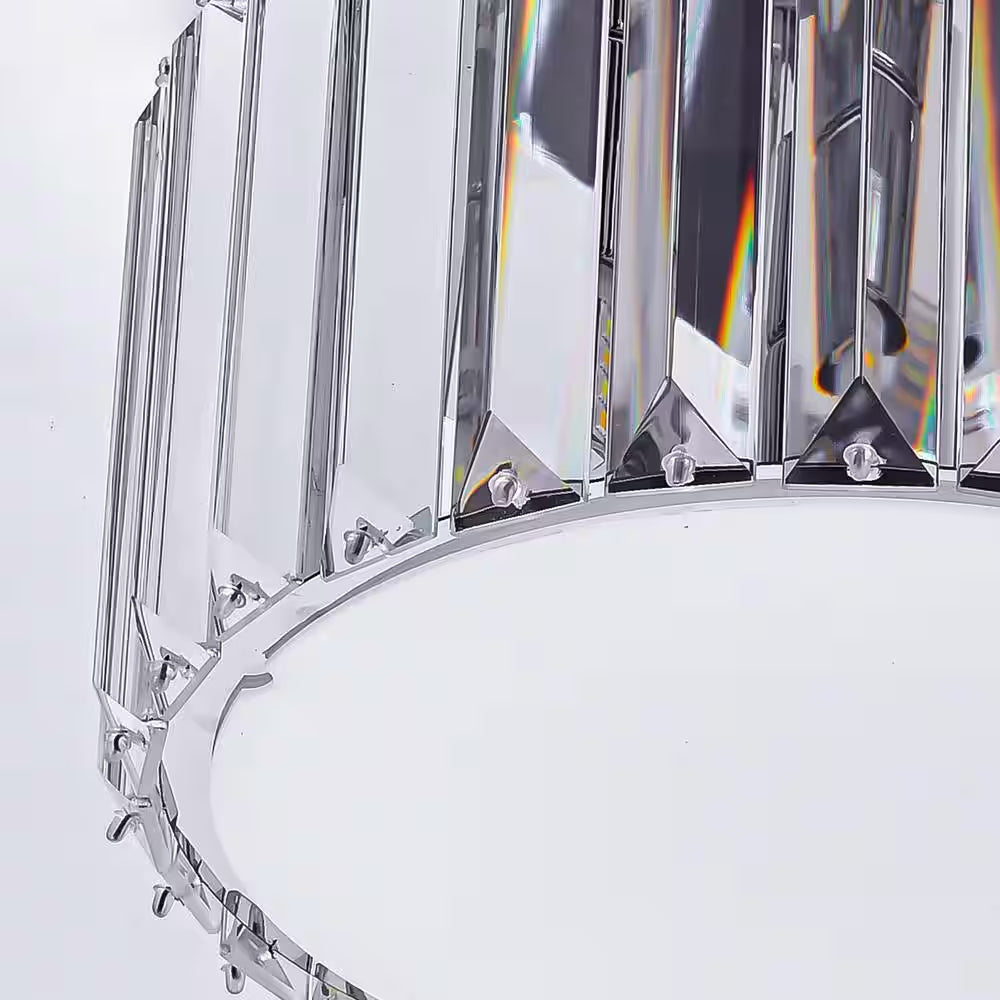 9 In. 4-Light Crystal Semi Flush Mount Chandelier