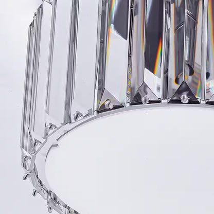 9 In. 4-Light Crystal Semi Flush Mount Chandelier