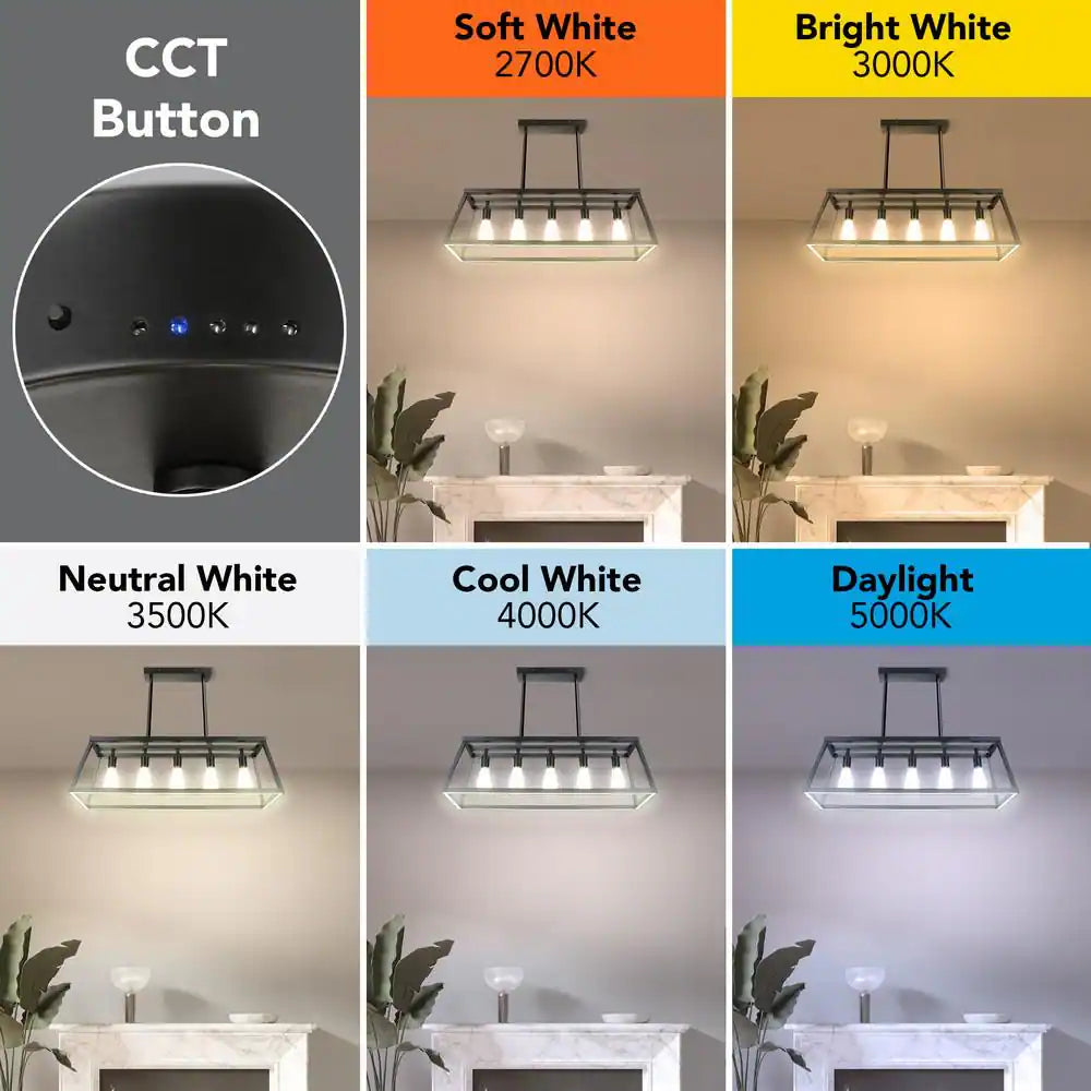 Katalyst 60-Watt 5-Light Matte Black Modern Adjustable CCT and 3-Light Modes Integrated LED Chandelier Light