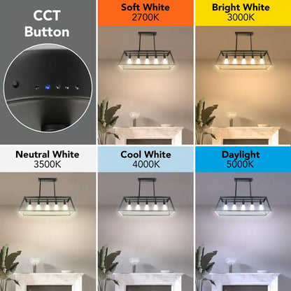 Katalyst 60-Watt 5-Light Matte Black Modern Adjustable CCT and 3-Light Modes Integrated LED Chandelier Light