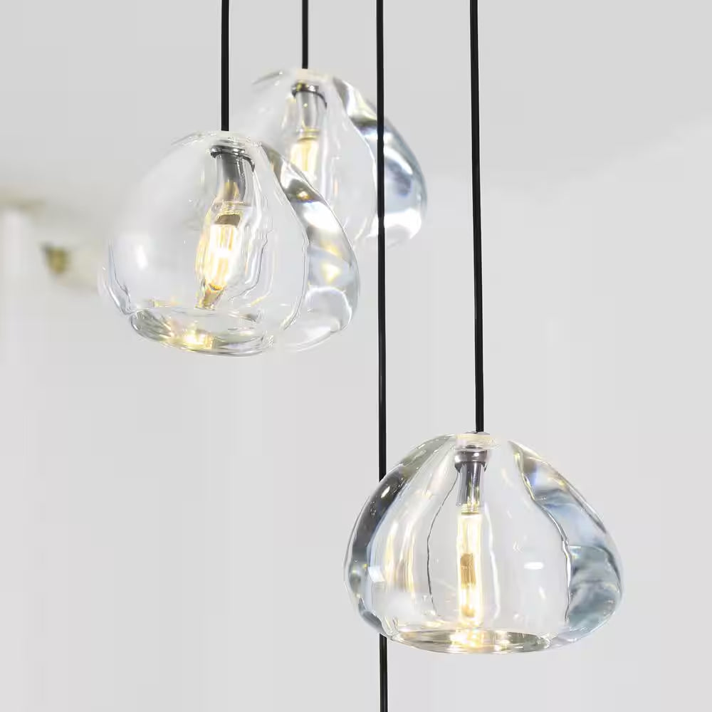 16 Lights Black Raindrop Crystal Chandelier for Living Dining Room Staircase, G4 Bulb Base