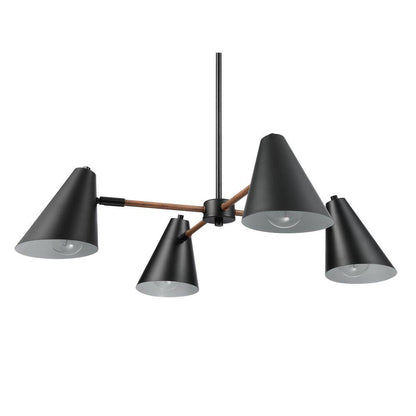 Woodstock 4-Light Matte Black Transitional Chandelier