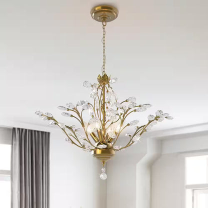 Chicago 4-Light Brass Unique Classic/Traditional Chandelier with Crystal Accents