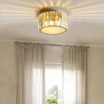 9 In. 4-Light Crystal Semi Flush Mount Chandelier